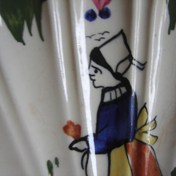 Vtg Blue Ridge Southern Potteries Clam Shell-Shaped Bowl, French Peasant Pattern - Picture 5 of 9